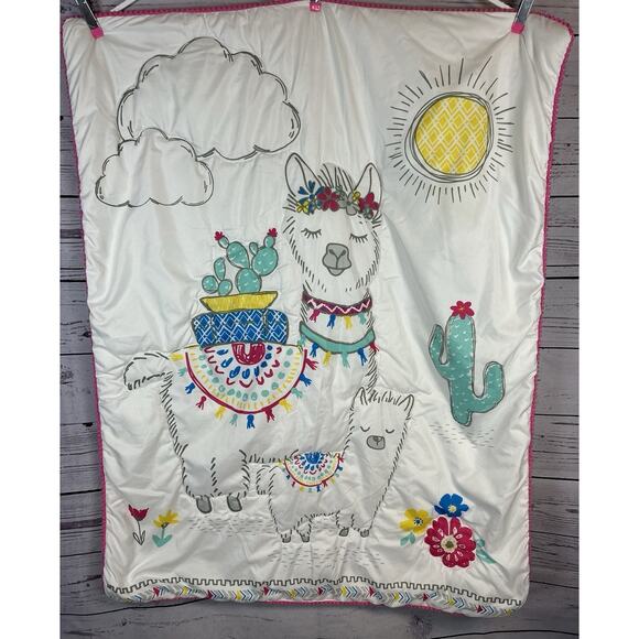Other - Sammy and Lou Llama Mama Crib Bedding Baby Blanket 34x43 Llama Cactus Floral